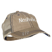 Nashville Embroidered Low Profile Cotton Mesh Cap