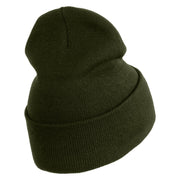 Ball Python Embroidered 12 Inch Long Knitted Beanie - Olive OSFM