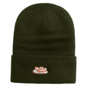 Ball Python Embroidered 12 Inch Long Knitted Beanie - Olive OSFM