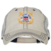 US Coast Guard Anchors Retired Embroidered Low Profile Cotton Mesh Cap