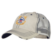 US Coast Guard Anchors Retired Embroidered Low Profile Cotton Mesh Cap