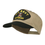 US Navy Veteran Military Patched Two Tone High Cap