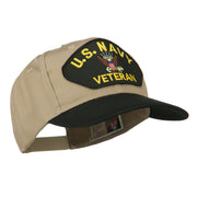 US Navy Veteran Military Patched Two Tone High Cap