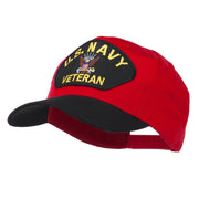 US Navy Veteran Military Patched Two Tone High Cap