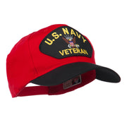 US Navy Veteran Military Patched Two Tone High Cap