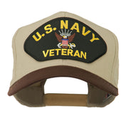 US Navy Veteran Military Patched Two Tone High Cap