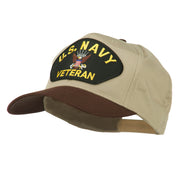 US Navy Veteran Military Patched Two Tone High Cap