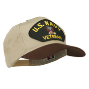 US Navy Veteran Military Patched Two Tone High Cap