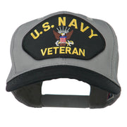 US Navy Veteran Military Patched Two Tone High Cap