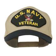 US Navy Veteran Military Patched Two Tone High Cap