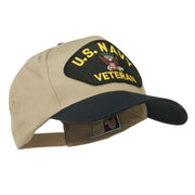 US Navy Veteran Military Patched Two Tone High Cap