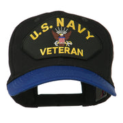 US Navy Veteran Military Patched Two Tone High Cap