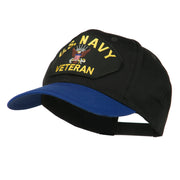 US Navy Veteran Military Patched Two Tone High Cap