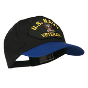 US Navy Veteran Military Patched Two Tone High Cap