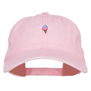 Mini Ice Cream Embroidered Washed Cap