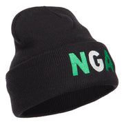 Nigeria Embroidered Long Beanie