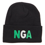 Nigeria Embroidered Long Beanie