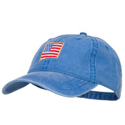 USA Flag New Mexico Map Embroidered Washed Buckle Cap