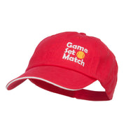 Tennis Game Set Match Embroidered Canvas Cap