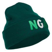 Nigeria Embroidered Long Beanie