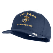 Veteran US Marine Corps Embroidered Solid Cotton Twill Pro Style Cap - Navy OSFM