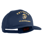Veteran US Marine Corps Embroidered Solid Cotton Twill Pro Style Cap - Navy OSFM