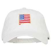 USA Flag New Mexico Map Embroidered Washed Buckle Cap