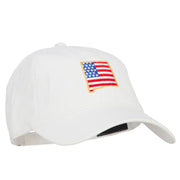 USA Flag New Mexico Map Embroidered Washed Buckle Cap