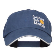 Tennis Game Set Match Embroidered Canvas Cap