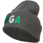 Nigeria Embroidered Long Beanie