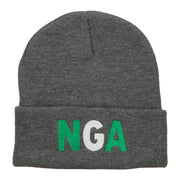 Nigeria Embroidered Long Beanie