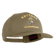 Veteran US Marine Corps Embroidered Solid Cotton Twill Pro Style Cap - Khaki OSFM