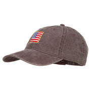 USA Flag New Mexico Map Embroidered Washed Buckle Cap