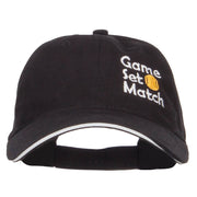 Tennis Game Set Match Embroidered Canvas Cap