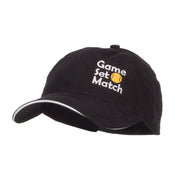 Tennis Game Set Match Embroidered Canvas Cap