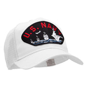 US Navy Ship Fan Shape Patched Cotton Mesh Cap