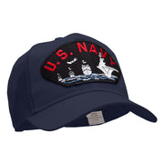 US Navy Ship Fan Shape Patched Cotton Mesh Cap