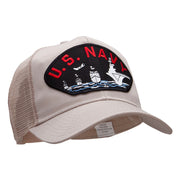 US Navy Ship Fan Shape Patched Cotton Mesh Cap