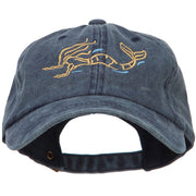 Mermaid Outline Embroidered Washed Cotton Cap