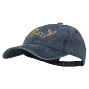 Mermaid Outline Embroidered Washed Cotton Cap