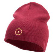 Sun Embroidered 8 inch Acrylic Short beanie - Maroon OSFM