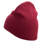 Sun Embroidered 8 inch Acrylic Short beanie - Maroon OSFM