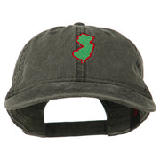 New Jersey State Map Embroidered Washed Cotton Cap