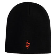 Corn Snake Embroidered 8 inch Acrylic Short Blank Beanie - Black OSFM