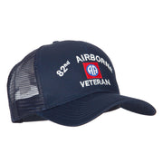 82nd Airborne Veteran Embroidered Solid Cotton Mesh Pro Cap