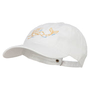 Mermaid Outline Embroidered Washed Cotton Cap