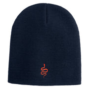 Corn Snake Embroidered 8 inch Acrylic Short Blank Beanie - Navy OSFM