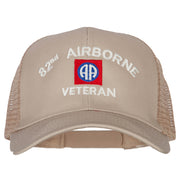 82nd Airborne Veteran Embroidered Solid Cotton Mesh Pro Cap