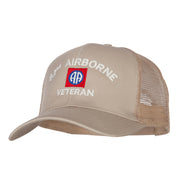 82nd Airborne Veteran Embroidered Solid Cotton Mesh Pro Cap