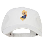 New Jersey State Flag Map Embroidered Unstructured Washed Cap